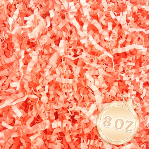 Image of Zankubom 1 /2LB Fluorescent Pink Crinkle Cut Paper Shred Filler Great for Gift Wrapping, Fluorescent Pink Basket Fillers, Birthday, Valentine's Day Christmas Party Decor Filling Supplies