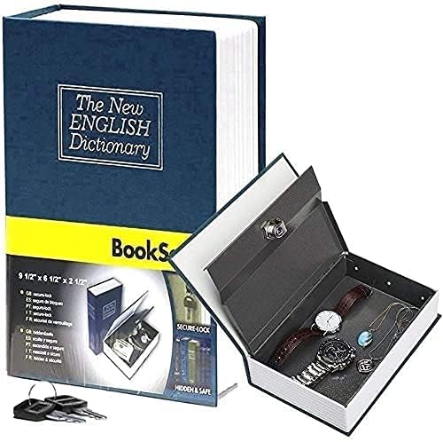Book Safe Box with Key Lock Hidden Storage Box Dictionary Design Secret Cash Jewelry Locker Home Security Safe Book.(Multicolor |Pack of 1)-picture-23