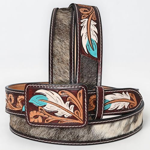 American Darling Large Beautifully Hand Tooled Leather Unisex Apparel Belt | Handcrafted4