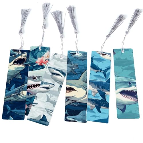 Marque-page requin original pour livre de chevet et lecture à l'école