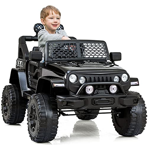 Kinder Elektroauto Jeep - 2 Sitzer - 2,4 Ghz Fernbedienung - Elektro Auto für Kinder Ab 3 Jahre (Schwarz) Cover