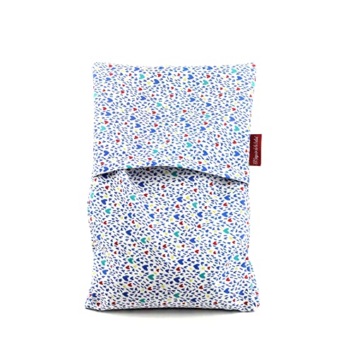Saco Térmico de Semillas para microondas | Ayuda a Aliviar Dolores Musculares gracias al Calor Seco | Funda Lavable 100% Algodón Amor (50 x 15 CM, Aroma Azahar) Cover