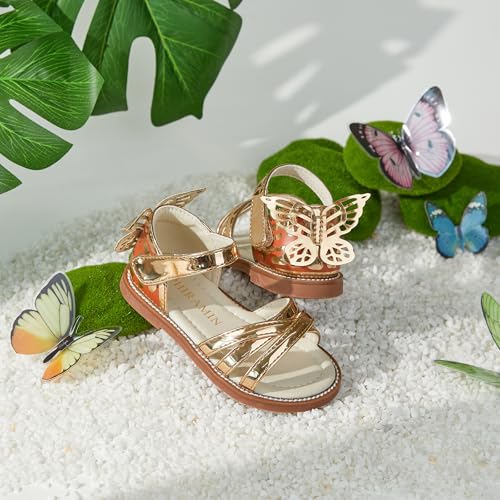Image of PHIRAMIN Toddler Flower Girl Sandals - Girl Dress Shoes Toddler Little Kid Wedding Party