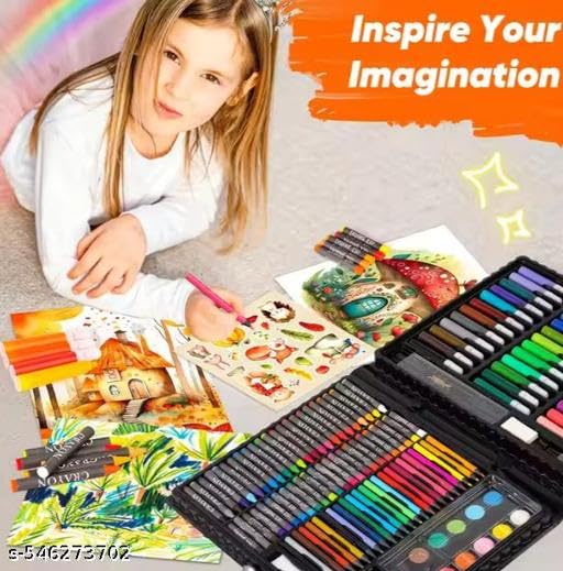 KENYS 150 Pieces Water Colorr Pen Crayon Oil Pastel Painting Drawing Tool Art Stationery Set, Colorr Pencil, Best Great Gift for Kids (150) 1