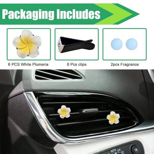 Image of 6PCS Flower Car Air Vent Clips, Vent Clips Car Accessories, Cute Flower Vehicle Air Conditioning Outlet Clamp, Automotive Interior Dashboard Charm Decoration Accessories for Sedan SUV Truck