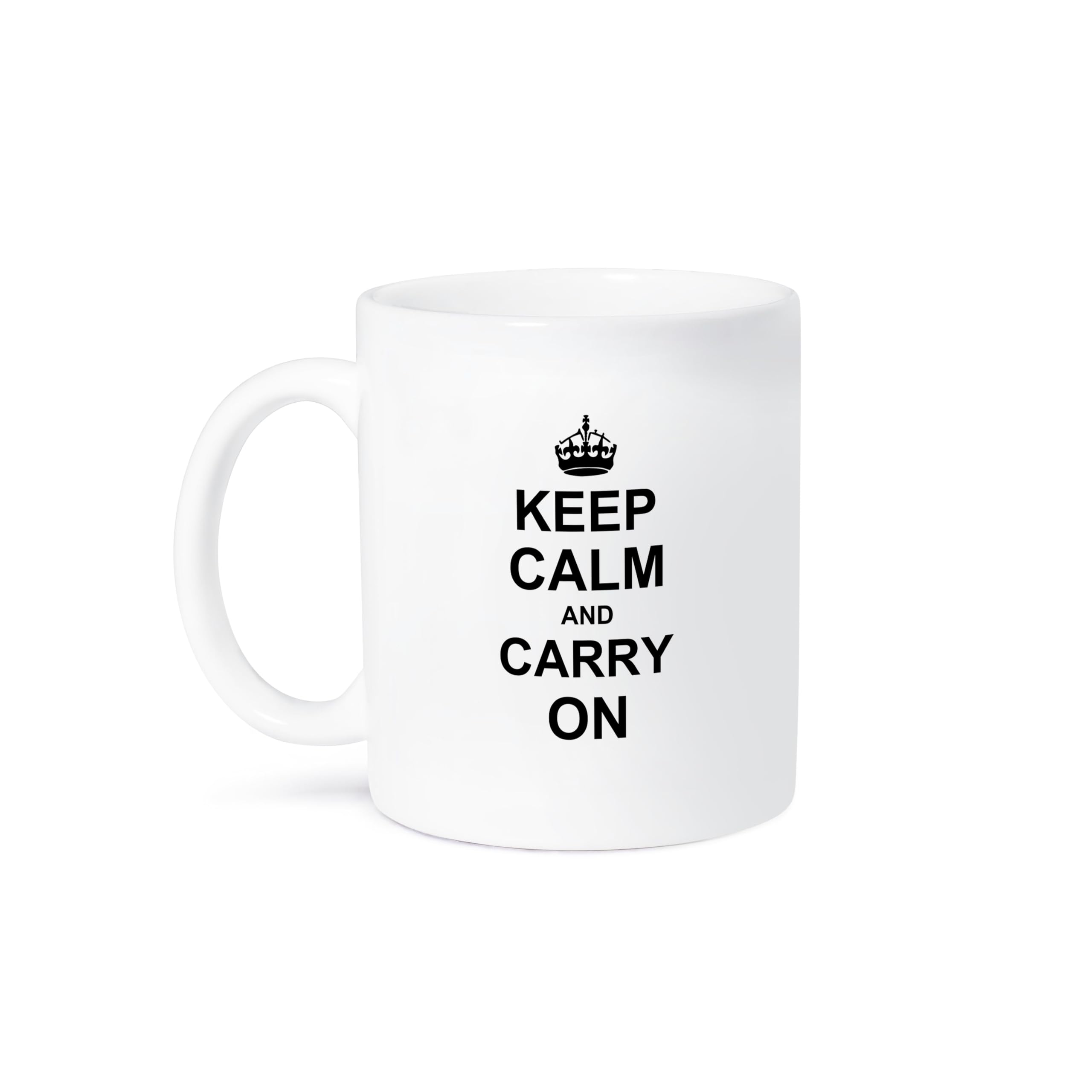 3dRose Keep Calm and Carry On Mug, 15 oz, Black