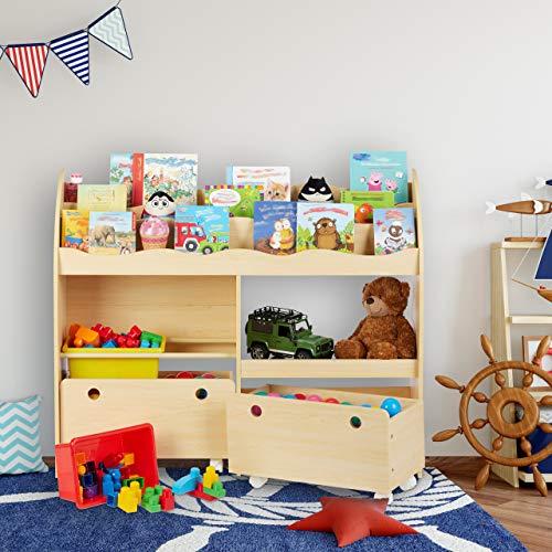 Relaxdays Portagiochi Bambini, Scaffale Libreria