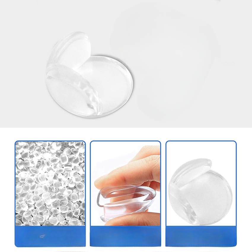 Image of Clear Corner Protectors Baby Proof (12 Pack) - Strong Adhesive, Shock-Absorbing Bumpers for Furniture & Table Edges - 1-Minute Babyproofing for Toddler Rooms, Wood, Glass & Marble