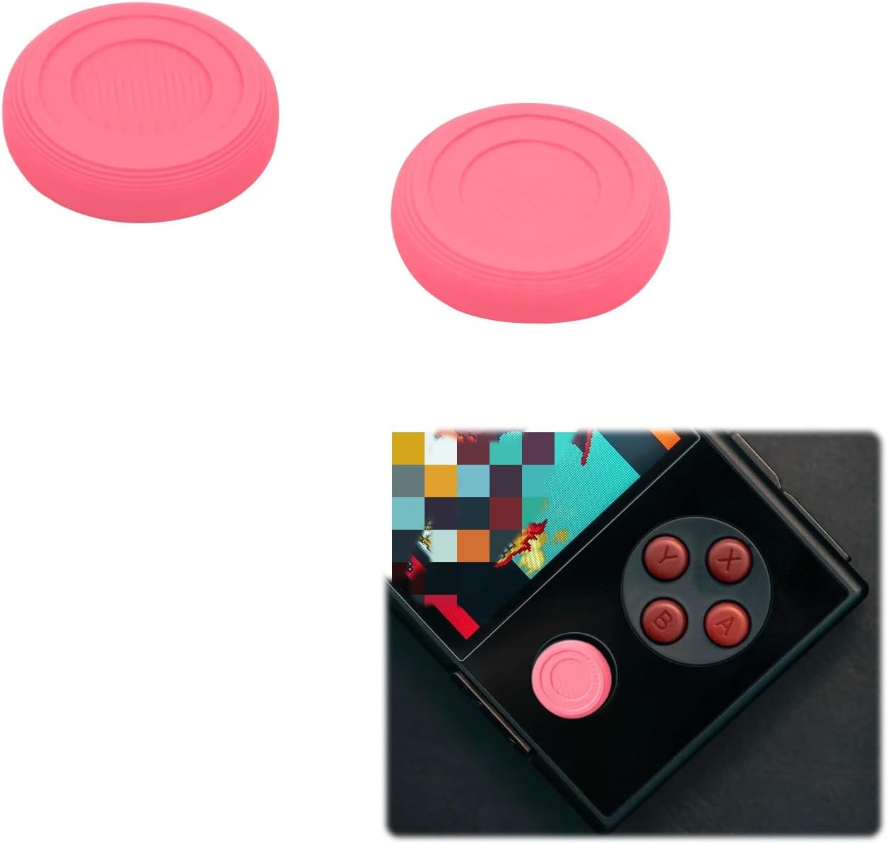 Replacement Joystick Caps Compatible with AYANEO AIR Plus/Pocket Micro, Anti-Slip Anti-Sweat Thumb Grips (Pink)