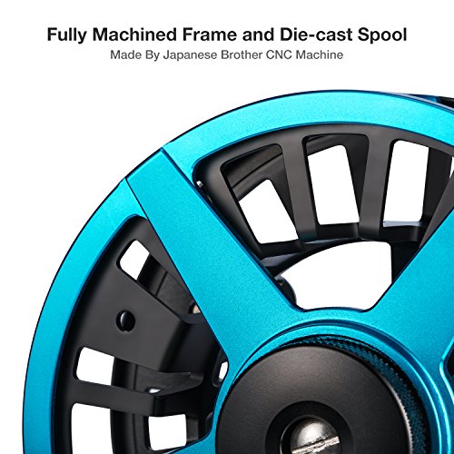 Piscifun Aoka Fly Fishing Reels With Cork/Teflon Disc Drag System 5 6 Wt Blue #TOP4