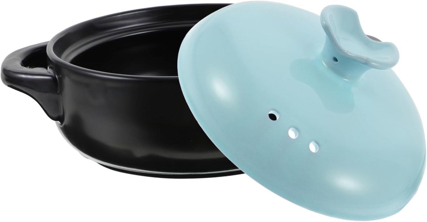 OUNONA Ceramic Casserole Dish Lid Stockpot for Ceramic Pot Cooking Stew Pot for Family