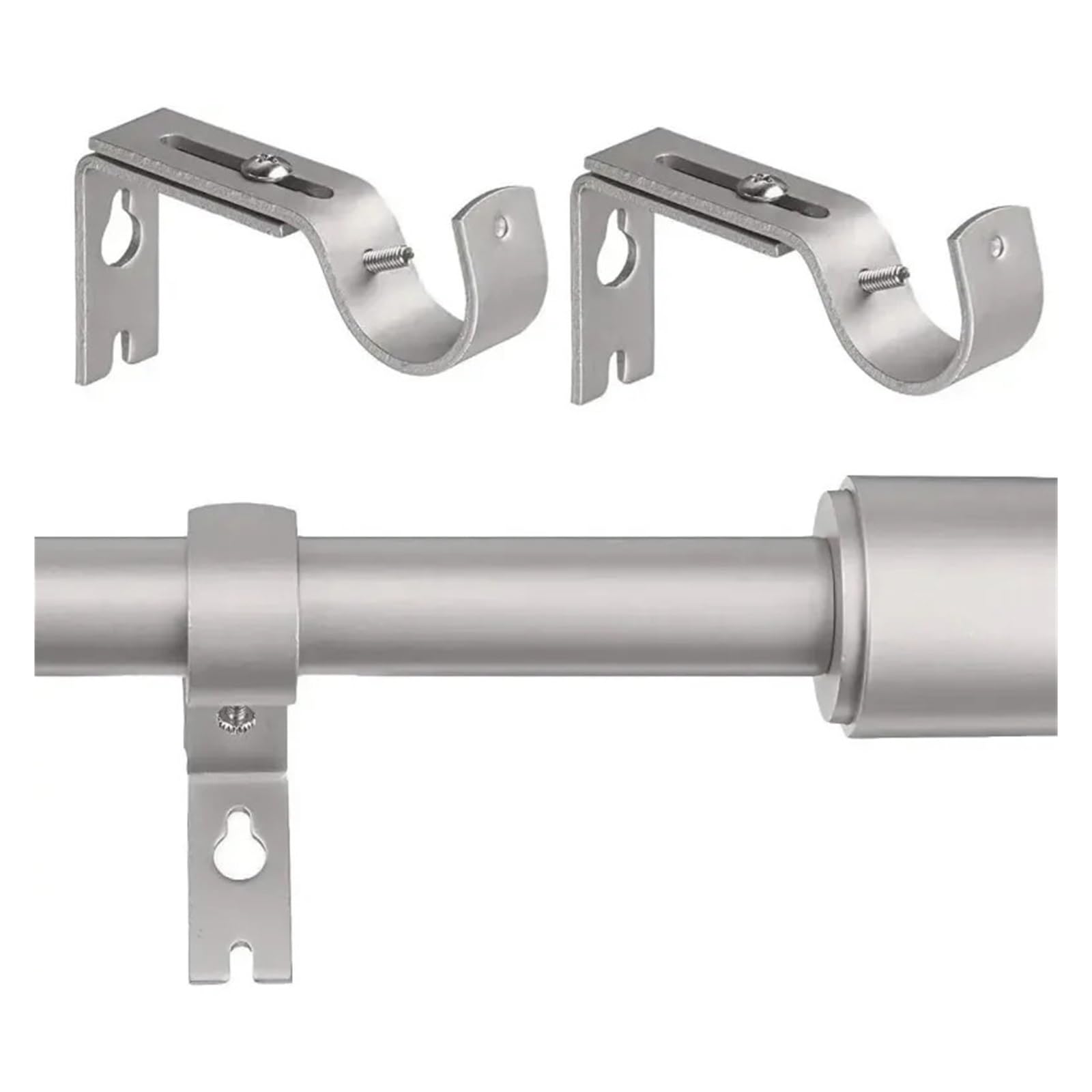 Lot de 3 supports de tringle à rideaux réglables de qualité supérieure - Pour salle de bain, balcon, cuisine