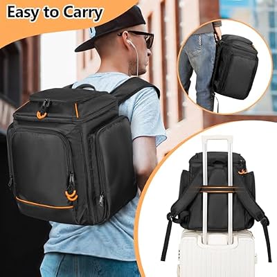 CURMIO Travel Carrying Case Backpack Compatible with Bose S1 Pro/ S1 Pro+ Portable Bluetooth Speaker, Bluetooth Speaker Bag with Shoulder Straps for Microphone, Charger, Cable (Patent Pending)