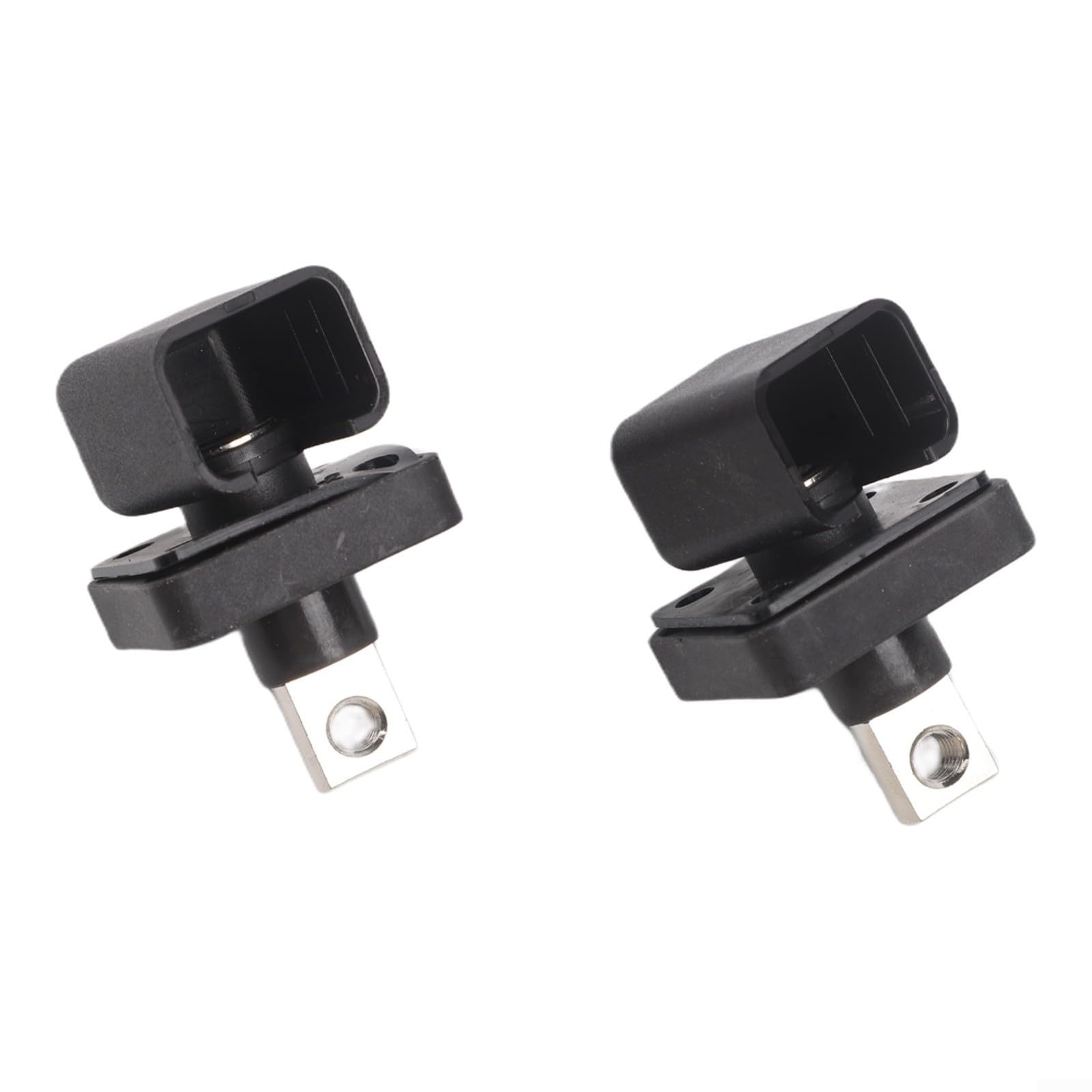 80A Square High-Current Terminal Block for Lithium Battery & Energy Storage Systems – Copper Conductors, ABS Housing, UL94V-0 Flame Retardant, 50.5 × 28 × 28 mm, 2-Piece Red/Black Set(Black)