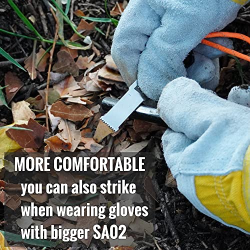 Ferrofire Striker Sa02 Super Sharp Big Serrated Ferro Rod Striker Carbon Alloy Steel Striker For Generating Sparks With Ferro Rod (Pack Of 2) #TOP3