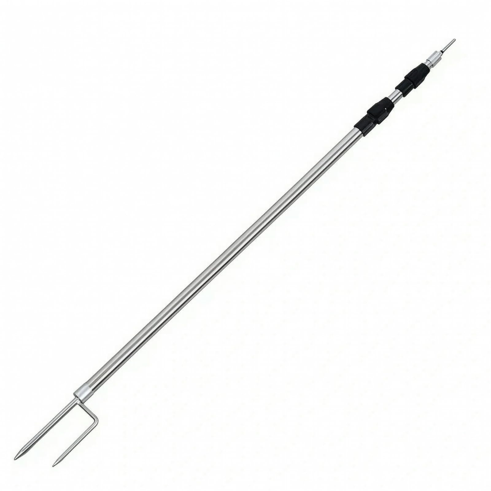 Piquet de Tente Ajustable Mât Bâton Réglable Acier Inoxydable Antidérapant Téléscopique avec Verrouillage et Embout Haut Anti-Infiltration pour Abris sous Pluie Camping Randonnée, 3 Mètres