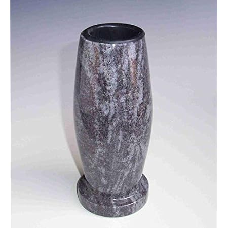 Designgrab Classico Grabvase Aus Granit - Elegante Blumenvase Fürs Grab In Orion Blau