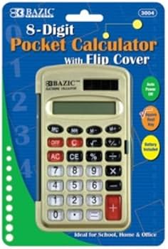 BAZIC 8桁ポケットサイズ電卓withフリップカバー(ケースof 144?) Amazon.co.jp: BAZIC 8桁ポケットサイズ電卓withフリップカバー