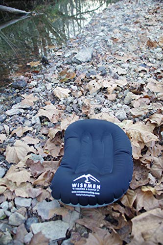 Wisemen Outdoors Ultralight Inflating Travel, Camping, Backpacking, Beach Pillow. Compressible. (Black 1 Pack) #TOP5