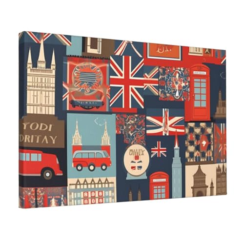 Impression sur toile Angleterre pour habiller un mur vide, déco moderne prête à suspendre