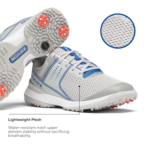 SQAIRZ Speed Mesh Men's Athletic Golf Shoes, Designed for Balance & Performance, Replaceable Spikes, Breathable2