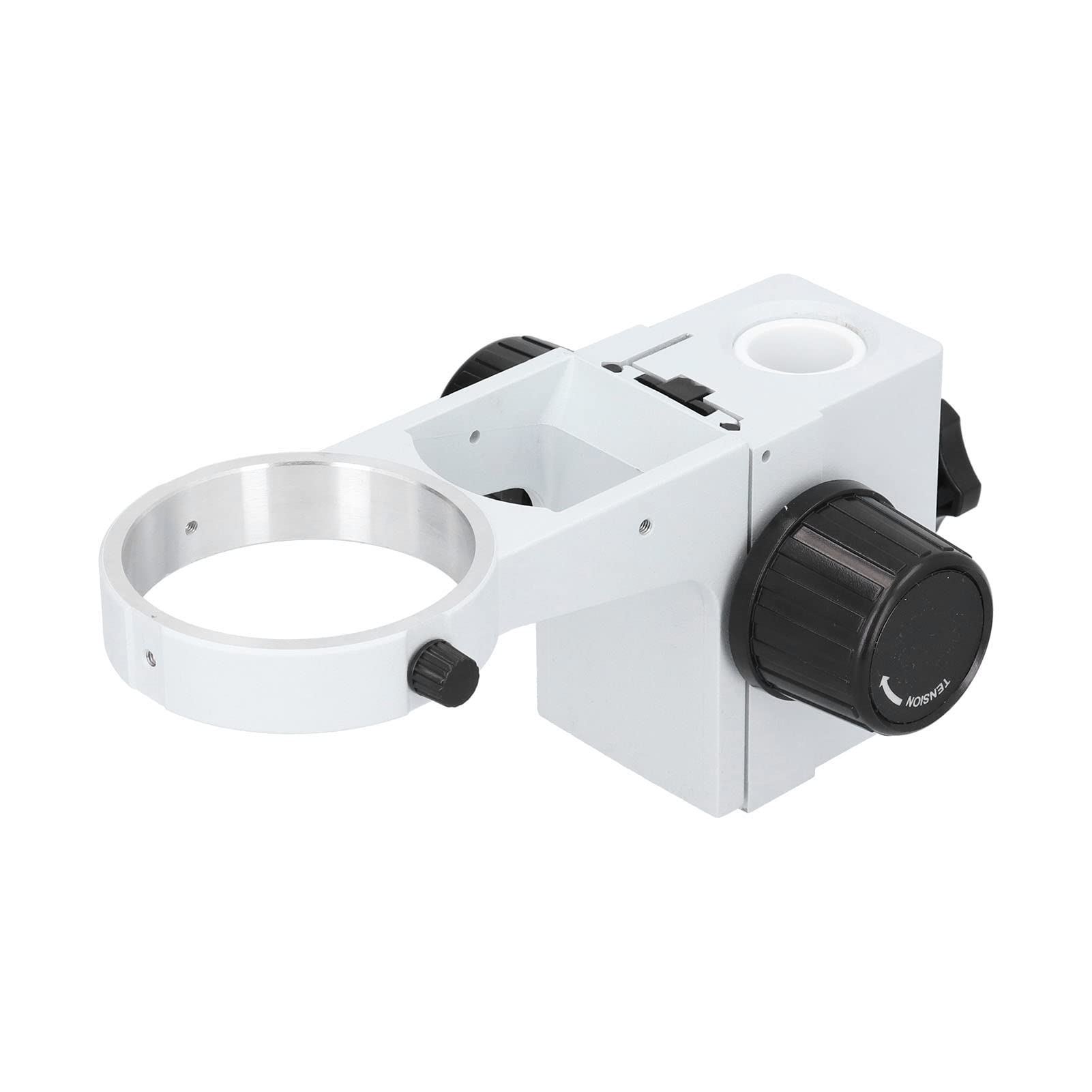 lyrlody Staffa di Messa a Fuoco per Microscopio Supporto di Messa a Fuoco per Microscopio in Lega di Alluminio con Anello da 76 Mm Rack Regolabile per Microscopi Stereo Binoculari Trinoculari