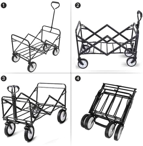 Carrito plegable para jardín, 60 kg de capacidad, color rojo miniatura 7