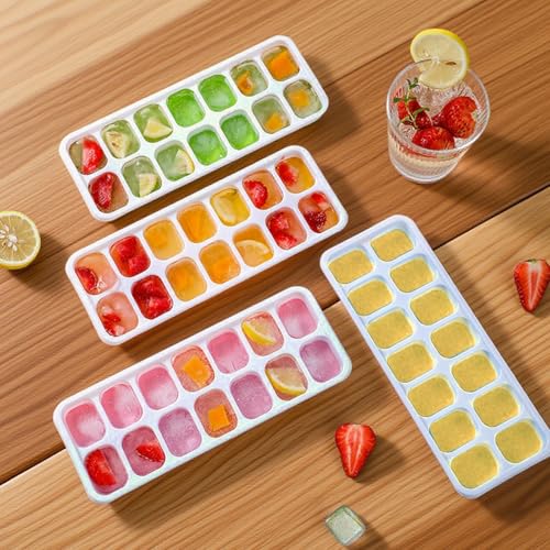Bandejas para hielo de silicona, 14 celdas, tapa removible miniatura 1