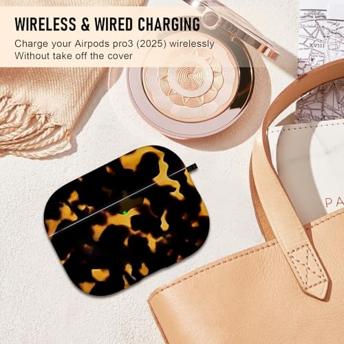 Image of Compatible Airpods Pro 3 Case (2025),Soft Cute Marble Print Silicone Protective Cases for Apple AirPods Pro 3rd Generation Case,Airpod Pro 3 Cover with Keychain&Cleaner Kit for Women /Girls,Marble