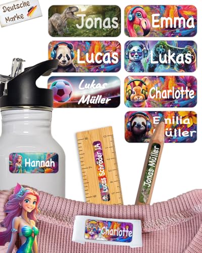 tjapalo® Namensaufkleber Kinder Kleidung & Stifte & Gegenstände (100Stk.) Namensschilder für Kleidung waschmaschinenfest namensetiketten Kinder Spülmaschinenfest Namensschild für Schule & Kita