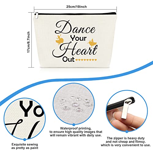 Dancer Dance Teacher Gifts Makeup Bag Dancing Lover Gift for Women Girls Cosmetic Bag Dancing Student Graduation Gift Dancer Appreciation Gift Dance Teams Mom Coach Present Travel Toiletry Bags - Image 2