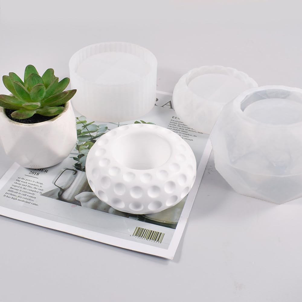 4 Pezzi Vaso da Fiori Vaso Stampi in Silicone 4 Forme Stampo per Vasi da Fiori Stampo in Silicone per Vaso per DIY Vasi Decorazioni per La Casa