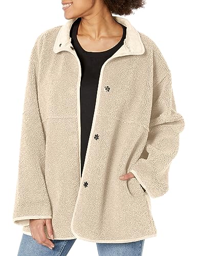 VELVET BY GRAHAM & SPENCER Women's Albany Lux Sherpa Reversible Jacket, Ecru
