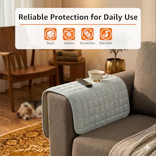Image of Amazon Basics - Flannel (Polyester) Quilted Make Your Own Sofa Cover |70cm x 70cm| Microfiber Sofa Slipcover | 350 GSM (2 Armrest)