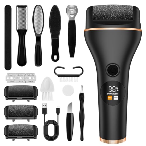 ITClosud Lima Electrica Pies Durezas, Pedicura Profesional para Pies 18 Piezas Set con 3 rodillos de repuesto y 2 Velocidades con led y luz para Pies, Callos Pies para Exfoliante