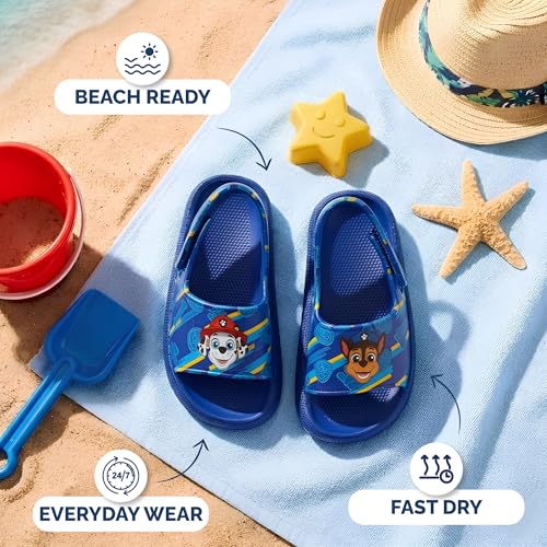 Image of Josmo Kids Slides Open Toe Sandal SpiderMan Paw Patrol Cars Frozen Lilo Stitch Minnie Mouser Sandals Slide SlipOn For Boy Girl Sizes 5-10 Toddle