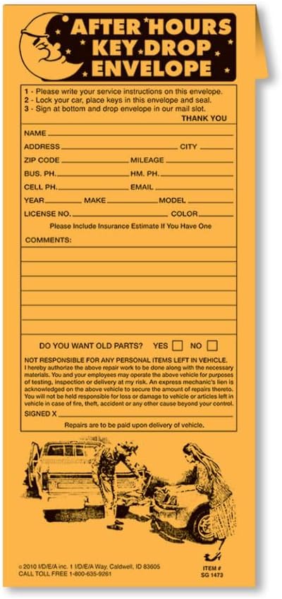 Key Drop Envelopes Autobody (250)