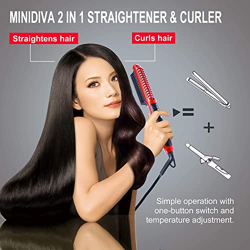 Minidiva plancha y rizador 2 en 1 rojo miniatura 5