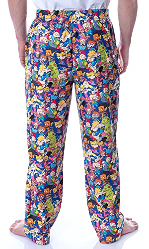 Nickelodeon Men's 90s Cartoon Rugrats Hey Arnold Ren and Stimpy Allover Character Loungewear Pajama Pants4