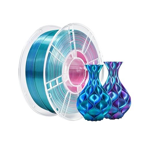 iBOSS Silk PLA Plus Filament 1kg, 3D Printer Filament Tri-Colors Coextrusion PLA+ Filament 1.75mm, PLA PRO with Silk PLA Red-Blue-Cyan, 3D Printing Filament +/-0.02mm for 3D Printer
