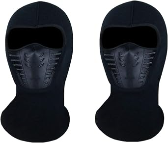 2 Pack Balaclava Face Mask, Winter Fleece Cold Weather Windproof Ski Mask Ninja Mask for Men and Women Black