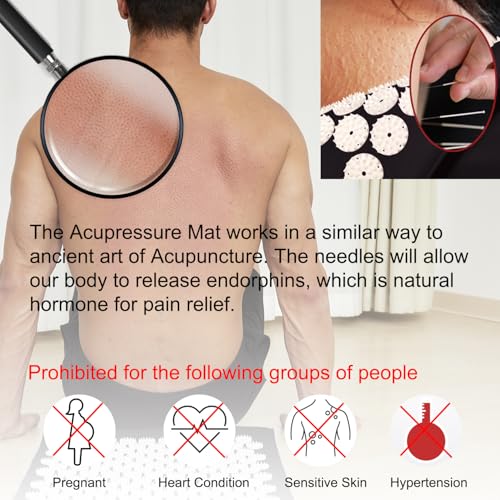 image for XiaoMaGe Acupressure Mat and Pillow Set with Bag - Large Size 28.7 X 1