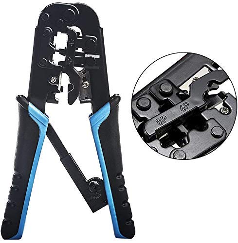 Meshiv Dual Modular Network RJ45 RJ11 RJ12 Ratchet Crimping Tool, Network Cable Cutting Stripping Crimper/Wire Stripper/Wire Cutter, for RJ11 8P/6P/4P /CAT5/CAT5e/CAT6/CAT6A All in One (B0CHH261HK) Amazon Price History, Amazon Price Tracker