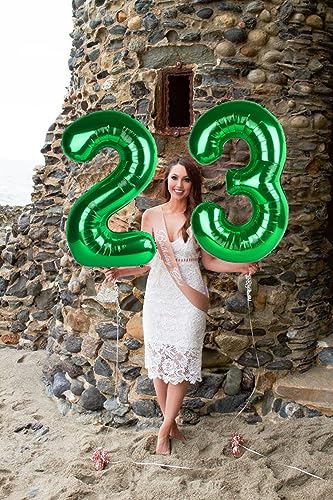 Image of Number Balloons Dark Green 3 Balloon 40 inch for 3rd Birthday Decorations | Saturated Color, Large 40 in, With Inflation Straw & Hanging Hole, For Back-To-School Season, Forest Picnic Party, Christmas