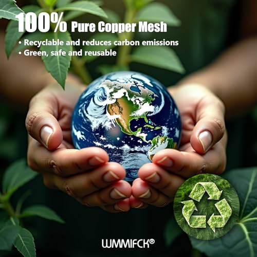 3rd gen copper mesh rodent control kit 100 pure copper wool for slugs snail pest bird mice rat control 2 rolls mesh roll wrap wire with scissors