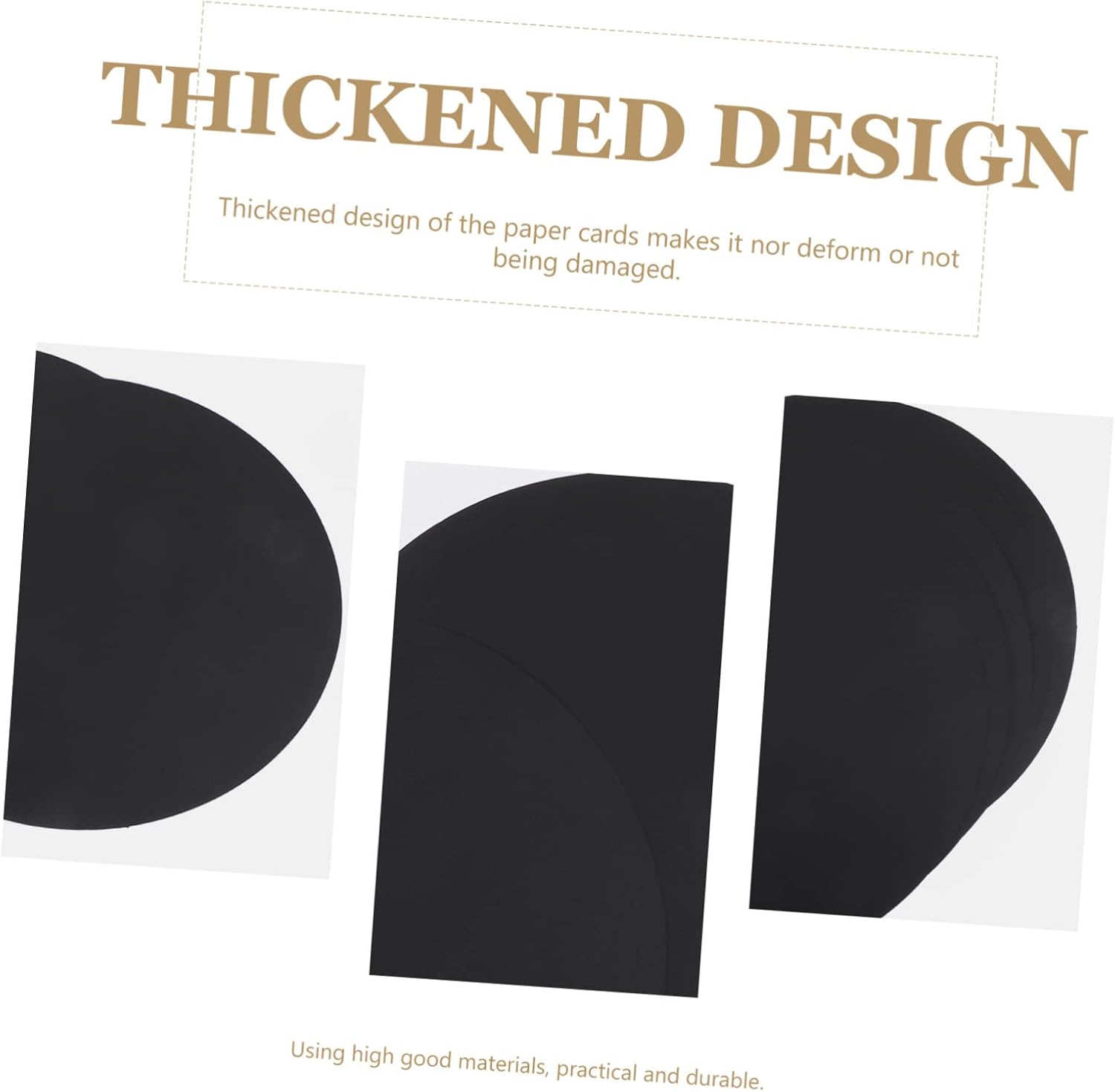Anneome 50pcs Thickened Black Cardboard Drawing Paperboard Textured Cardstock for Art Projects