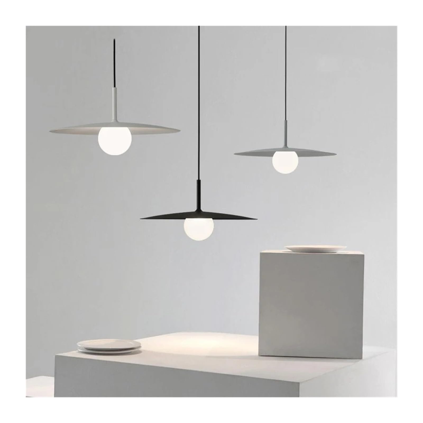 Lampadario a Corno per Soggiorno, lampadario a LED per Sala da Pranzo, Cucina, Lampada da soffitto, Lampada Decorativa per la casa, Lampada Artistica di Lusso (Grigio, 25 cm)