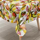 La nappe en toile cirée est résistante aux taches et à l'eau, facile à nettoyer avec un chiffon humide.