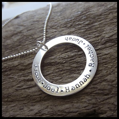 Hand Stamped Circle of Love Necklace Handmade Products
