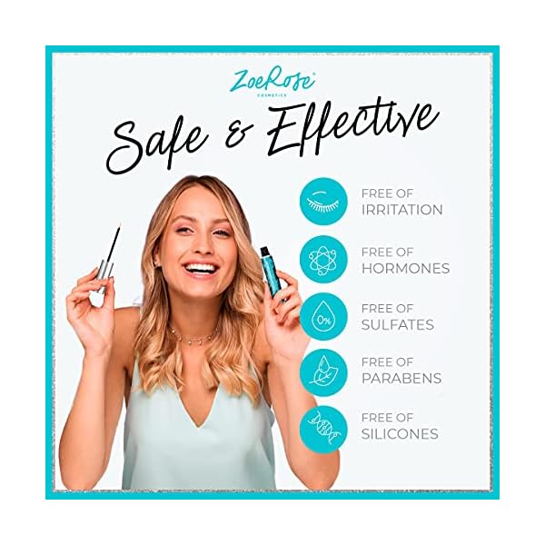 Eyelash-Growth-Serum-Multipurpose-Serum-to-Boost-Lash-Eyebrow-Growth-Made-in-USA-Premium-Eyebrow-Growth-Serum-with-Biotin-Collagen-Keratin-for-Long-Thick-Lashes-and-Eyebrows-7ml ZoeRose COSMETICS Eyelash Growth Serum - Boost Lash & Eyebrow Growth - Premium Eyebrow Growth Serum with Biotin, Collagen & Keratin for Long, Thick Lashes and Eyebrows, 0.25 Fl Oz (Pack of 1)